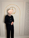 Knitted twinset zwart