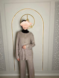 Knitted twinset taupe