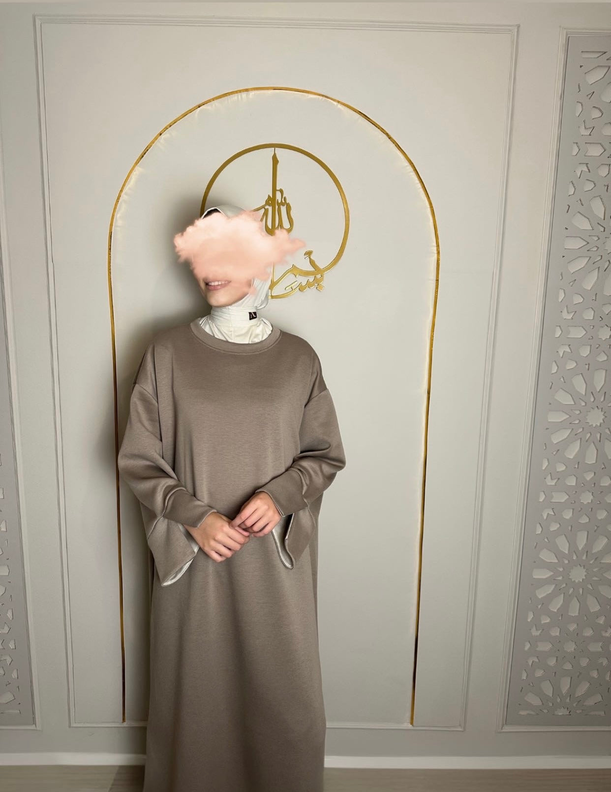 Jerseydress Dina taupe